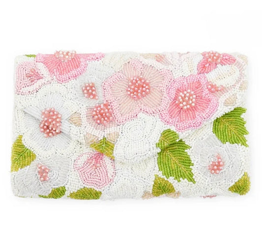 Pink Floral Clutch